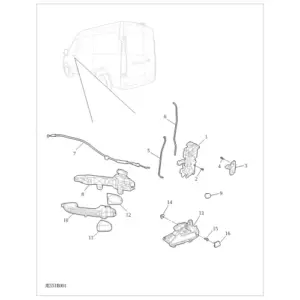 Front Door Handle and Lock diagram