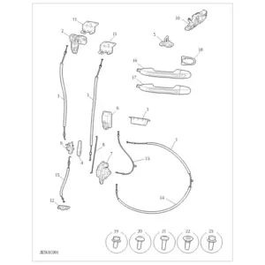 Rear Door Handle and Door Lock diagram