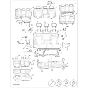 Second Row Three Seat diagram