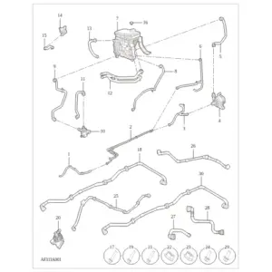 Coolant Plumbing & Hardware diagram