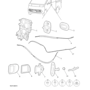 Side Sliding Door Handle diagram