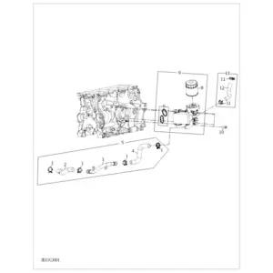 JE11CJ001 - Oil Cooler And InlandOtltTubeandFilter diagram