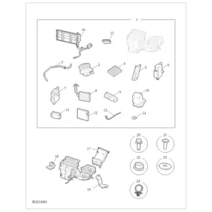 Front Interior HVAC Airflow diagram