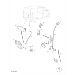 Rear Door Handle and Door Lock diagram