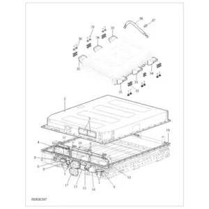 The internal parts of power battery diagram