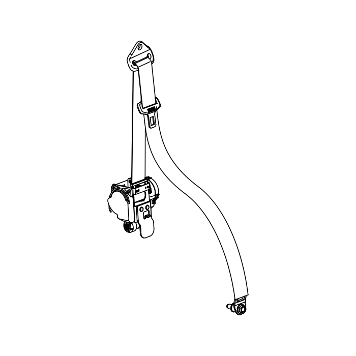 Genuine Maxus C00000022 Belt Assembly-front Seat - technical drawing