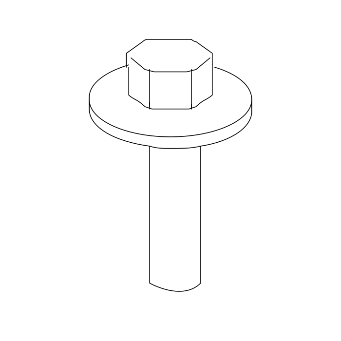 Genuine Maxus C00017370 Bolt-air Cleaner Outlet Hose Bracket - technical drawing