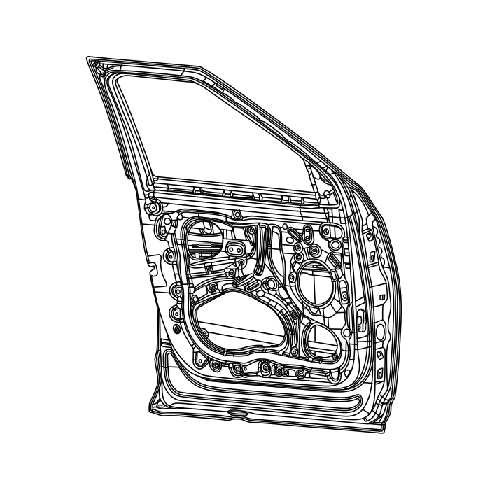 Genuine Maxus C00064119 Weld Assembly-front Side Door - technical drawing