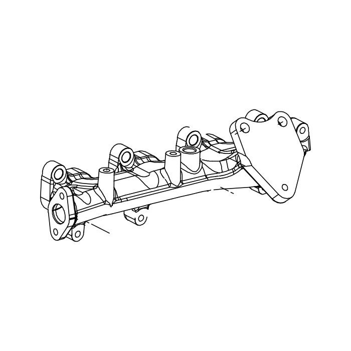 Genuine Maxus C00074010 Manifold-exhaust - technical drawing