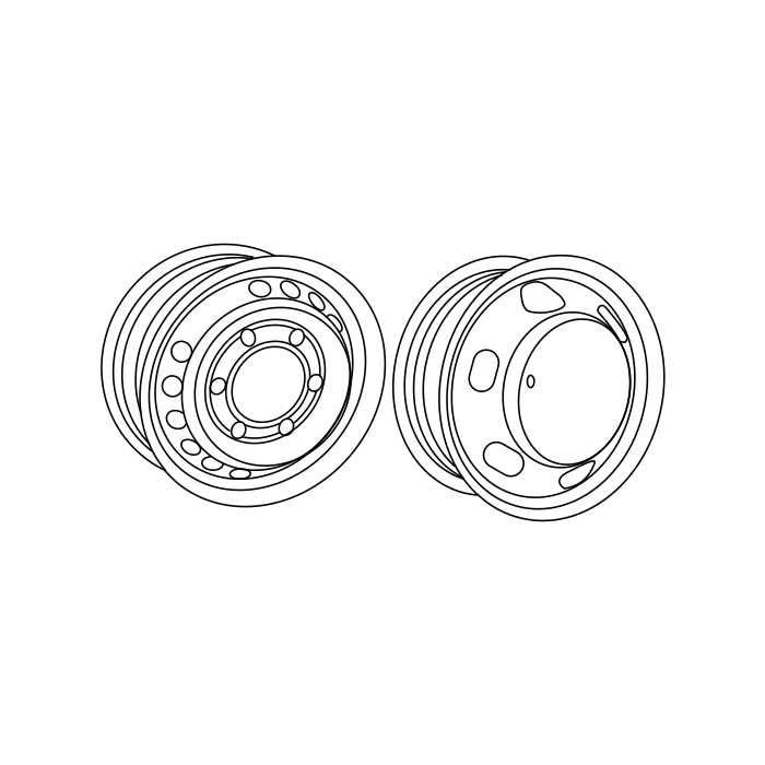 Genuine Maxus C00076354 Steel Wheel - technical drawing
