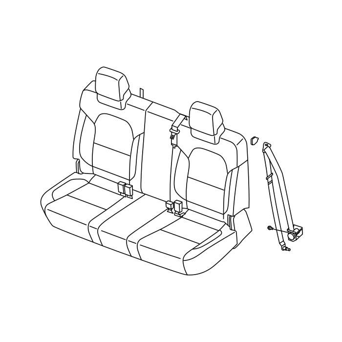Genuine Maxus C00083607 Striker Assembly-rear Seat Belt Assembly - technical drawing