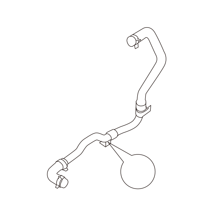 Genuine Maxus C00164949 Hose Assembly-front Heater Water Outlet - technical drawing