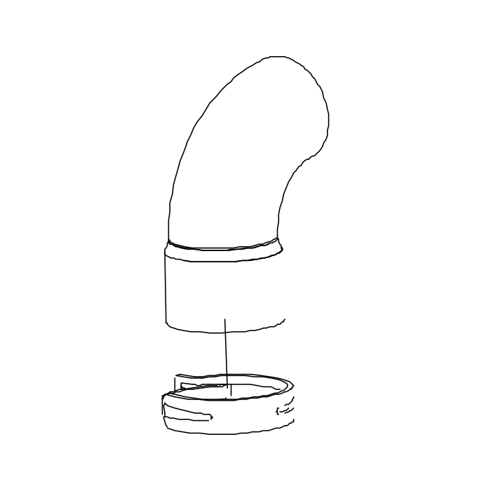 Genuine Maxus C00185546 Clamp-cylinder Block Thermostat Bypass Hose - technical drawing