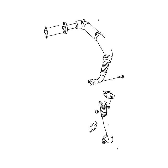 Genuine Maxus C00322226 Pipe-exhaust Manifold To Hp Exhaust Gas Recirculation Assembly - technical drawing