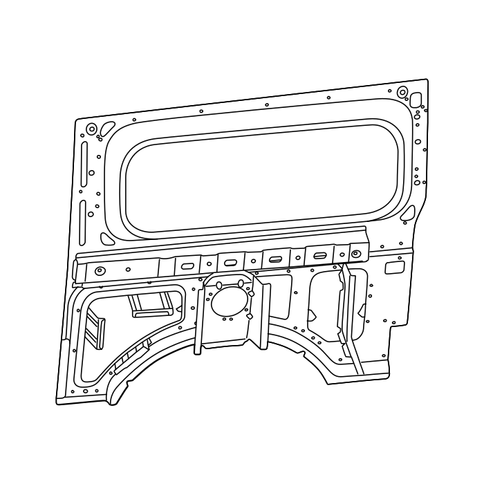 Genuine Maxus C00392372 Plate Assembly-rear Side Panel Inner - technical drawing
