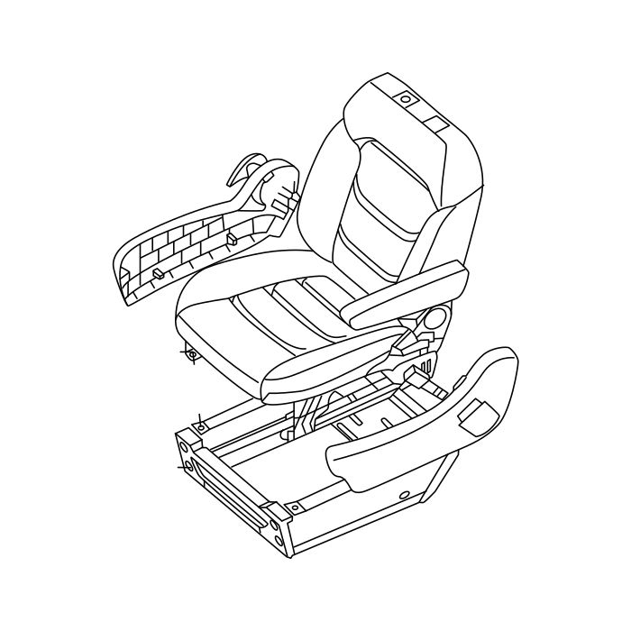 Genuine Maxus C00597156 Base Assembly-driver Seat - technical drawing